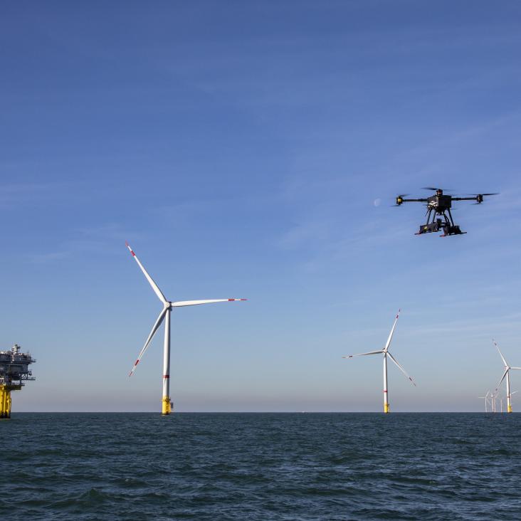 Test drones for O&M and critical operations @ Rentel Offshore Wind Farm!