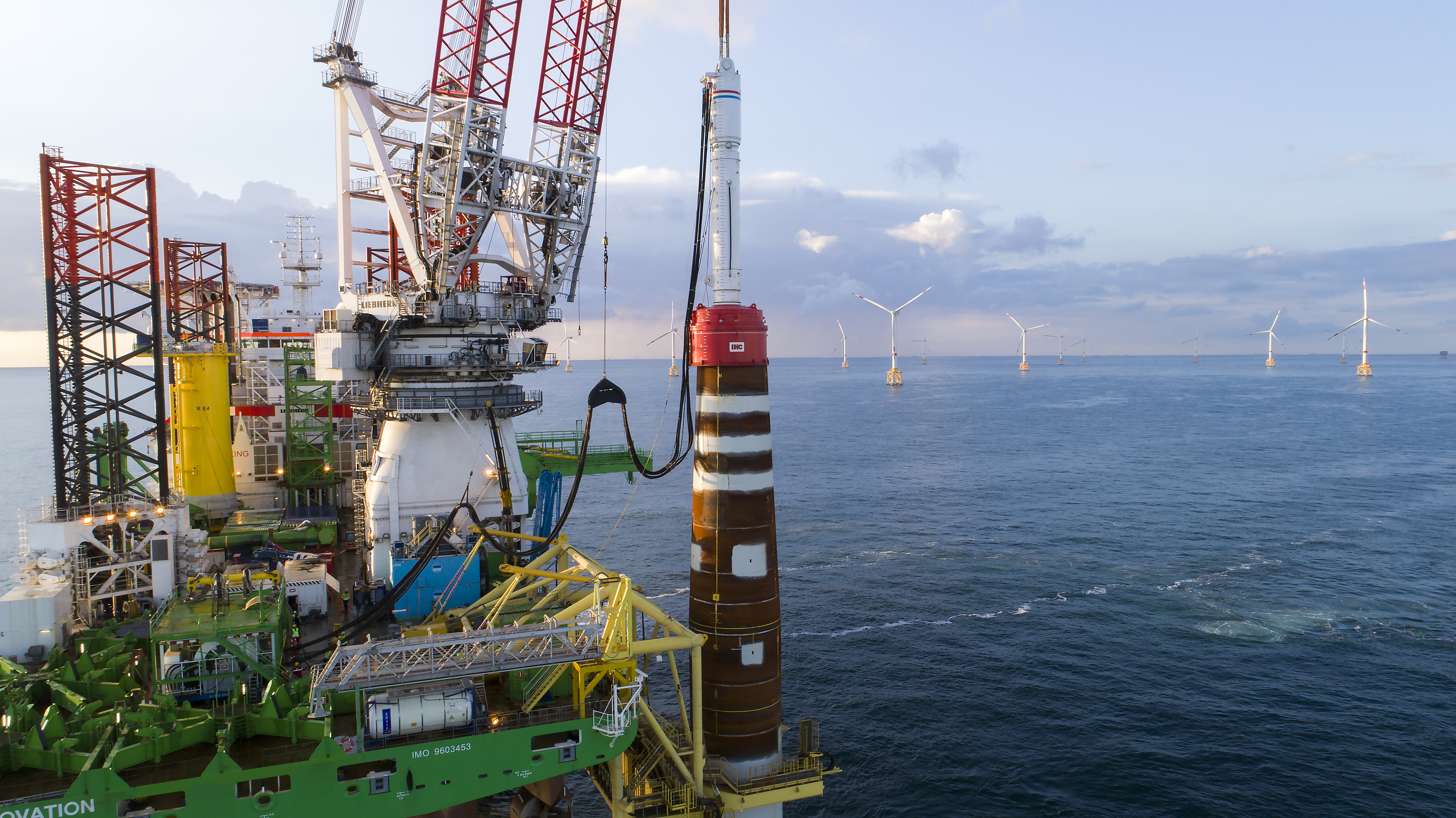 The first wind turbine foundations of the Rentel offshore wind farm have been installed